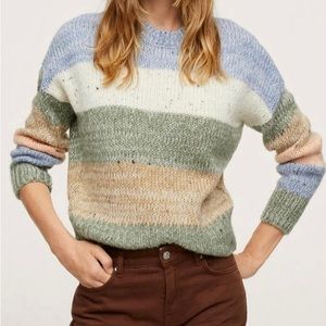 MANGO Striped Knit Sweater